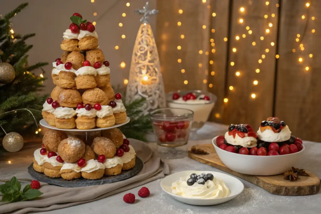 Creative serving ideas for Costco cream puffs with croquembouche and trifles